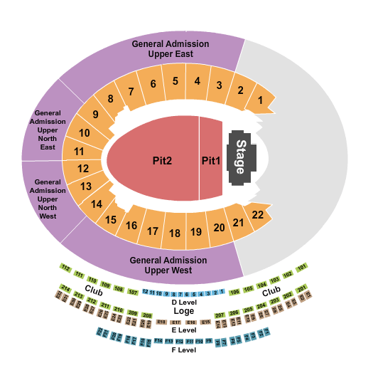 Rose Bowl Stadium RÜFÜS DU SOL Seating Chart